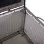 Geöffnete graue MCW Poly-Rattan Kissenbox D88 950l Premium mit Blick ins Innere.