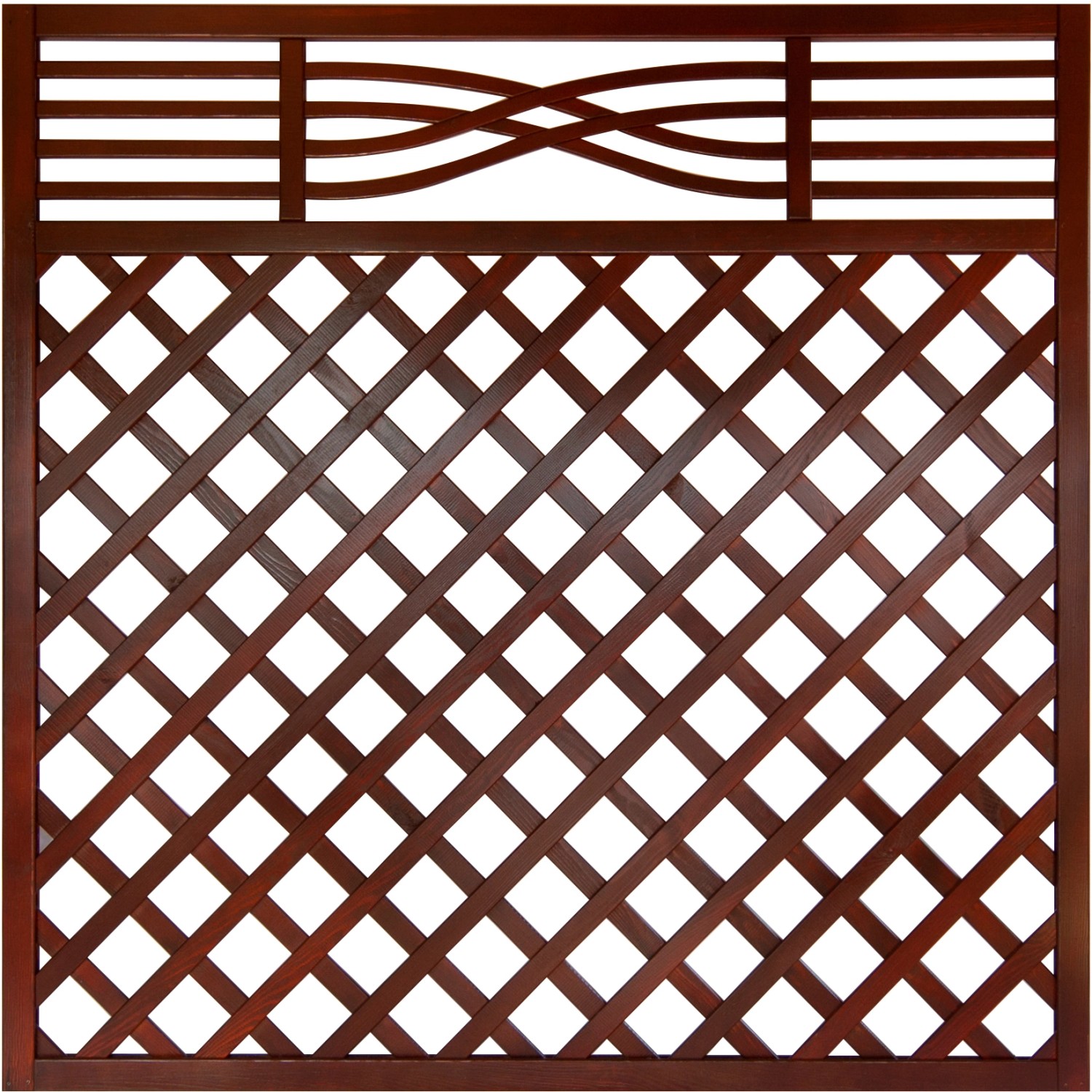 Andrewex Zaunelement Malaga mit Gitter 180 cm x 180 cm Braun FSC®