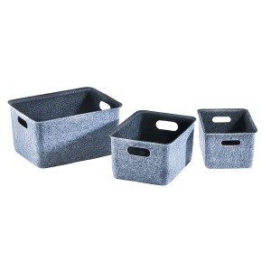 Kobolo Regalkorb Aufbewahrungskorb Set Filz Schwarz Grau 3 Größen