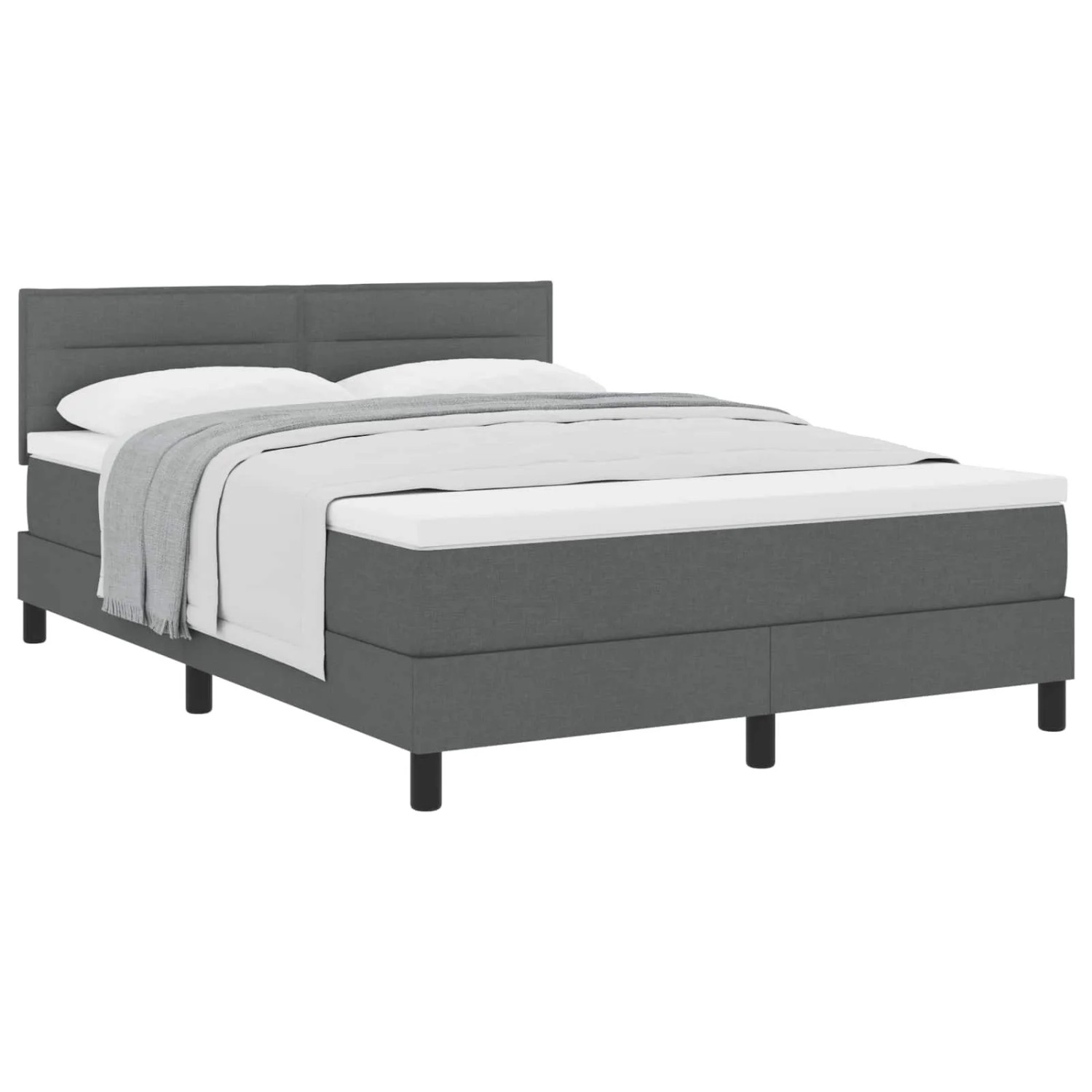 vidaXL Boxspringbett mit Matratze Dunkelgrau 140 x 190 cm Stoff 3338609 günstig online kaufen