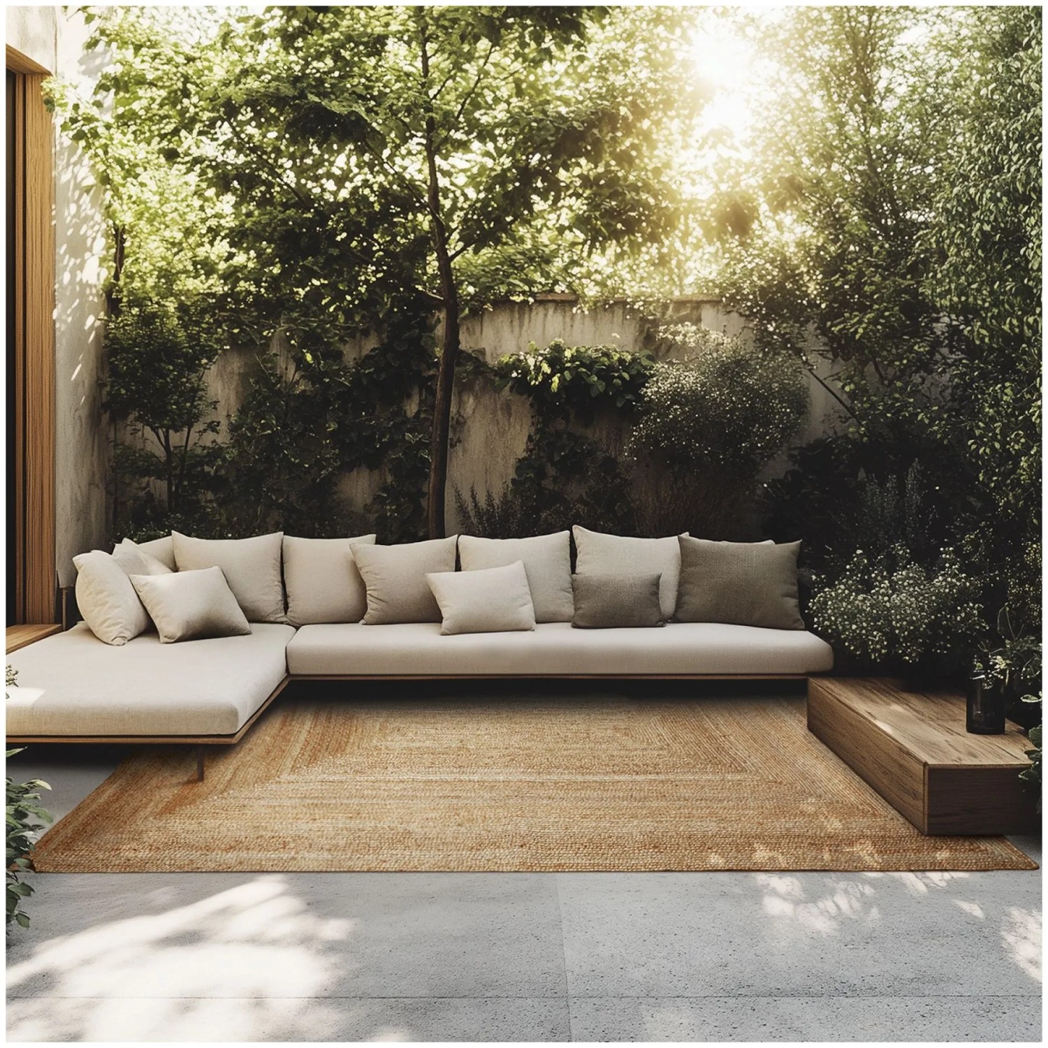 Tectake Handgewebter Teppich Glim Verschiedene Größen Boho Stil Für In Und Outdoor 200 X 290 Cm 290 X 200 X 0 50 Cm Braun