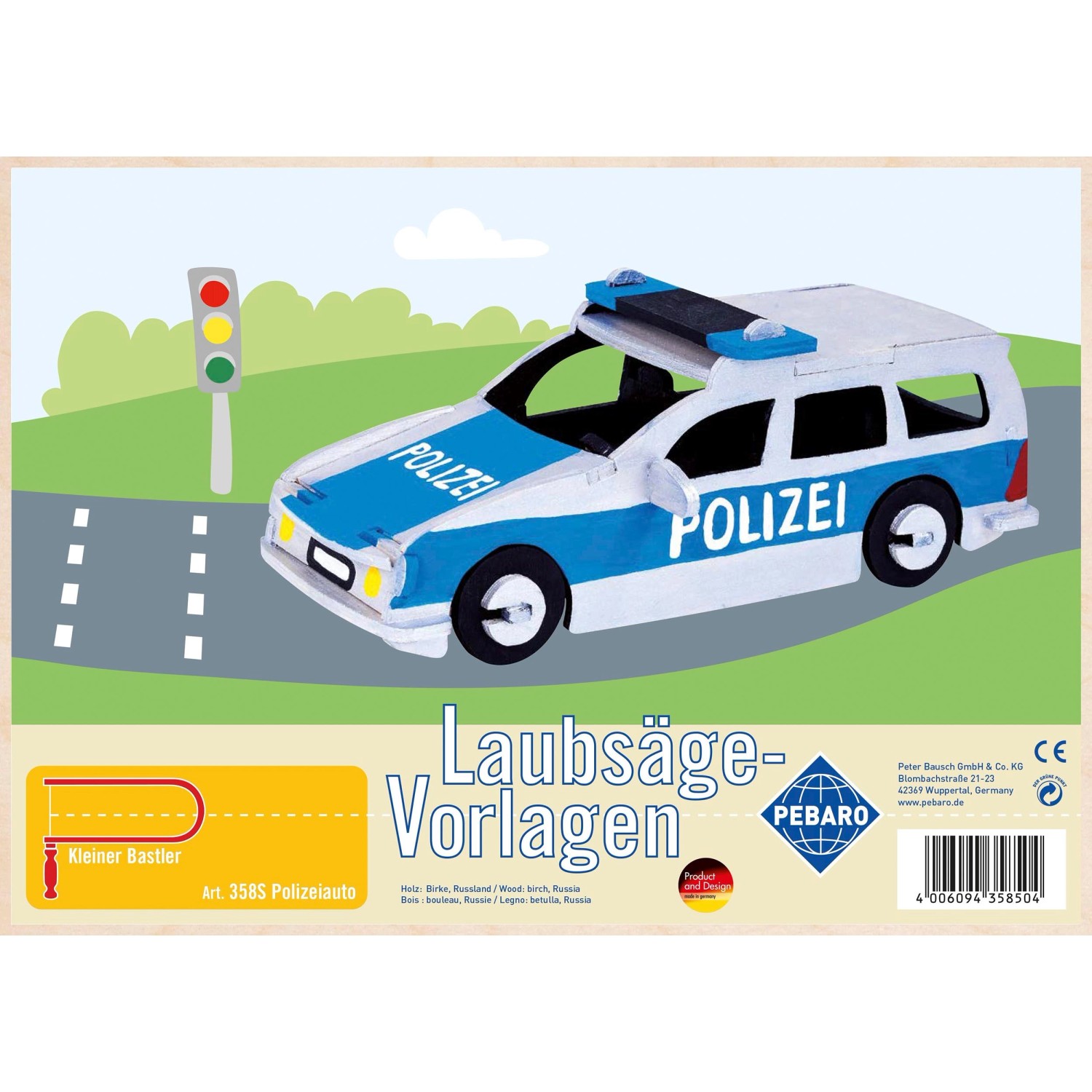 Pebaro Laubsägevorlage Polizeiauto günstig online kaufen