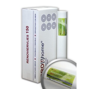PROFHOME Renoviervlies 150g, 6 Rollen im Karton. Glatte, weiße Vliestapete zum Überstreichen.