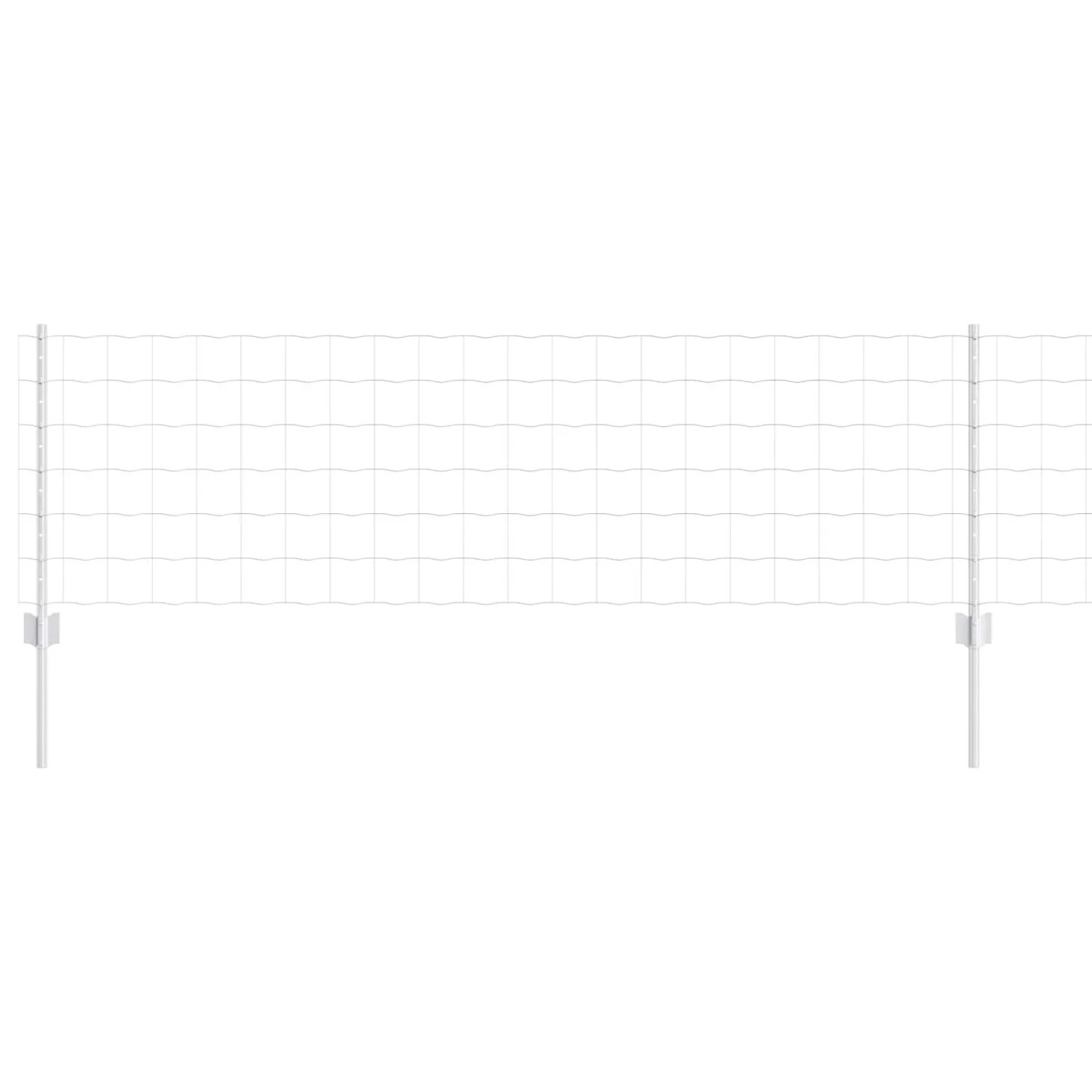 vidaXL Zaun mit Pfosten Silber 0,6 x 50 m Stahl 3336213 günstig online kaufen