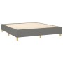 Boxspringbett vidaXL, dunkelgrau, 160x200 cm, Stoff. Bettrahmen mit Lattenrost und Füßen.