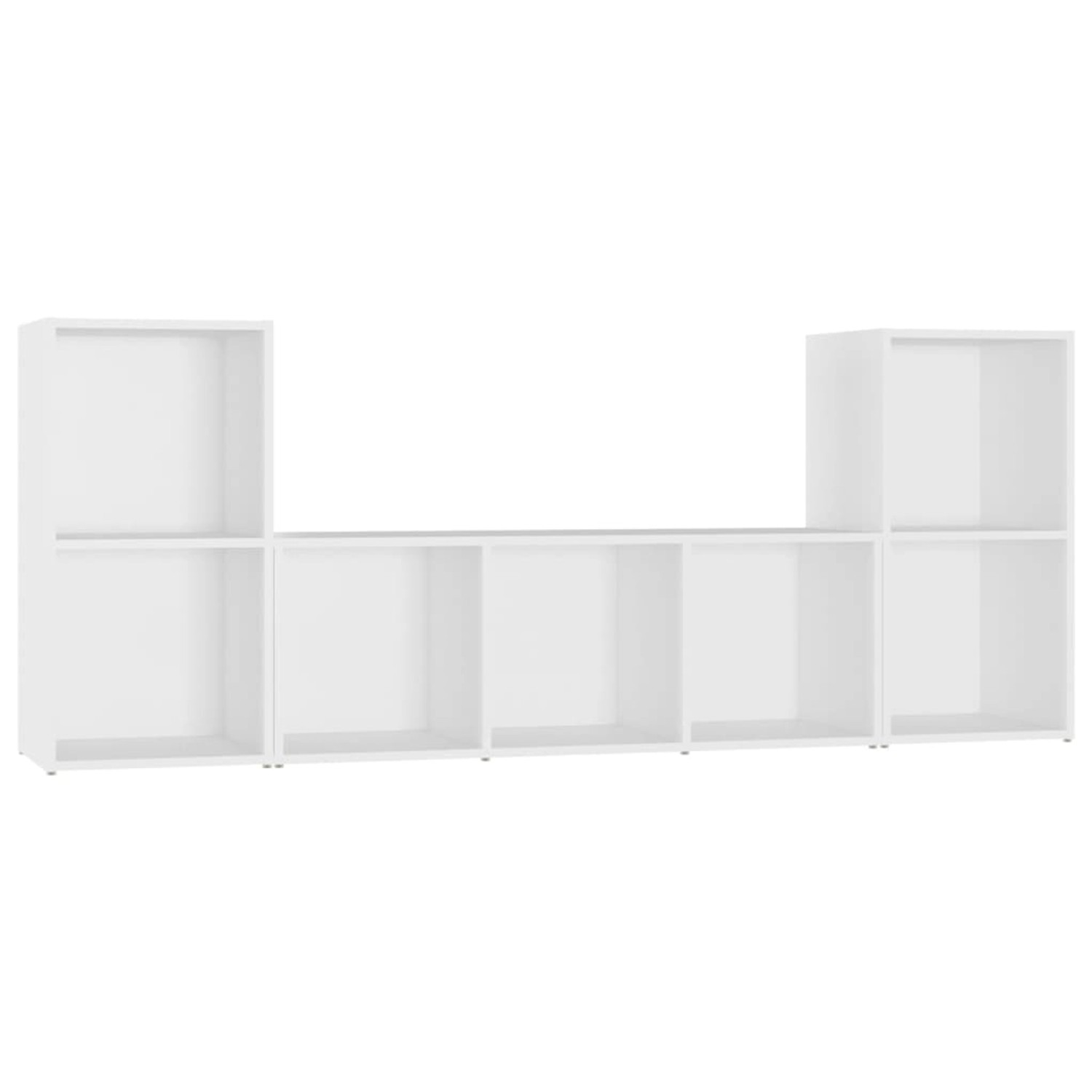 vidaXL 3-Tlg TV-Schrank-Set Weiß Holzwerkstoff 3080015 günstig online kaufen