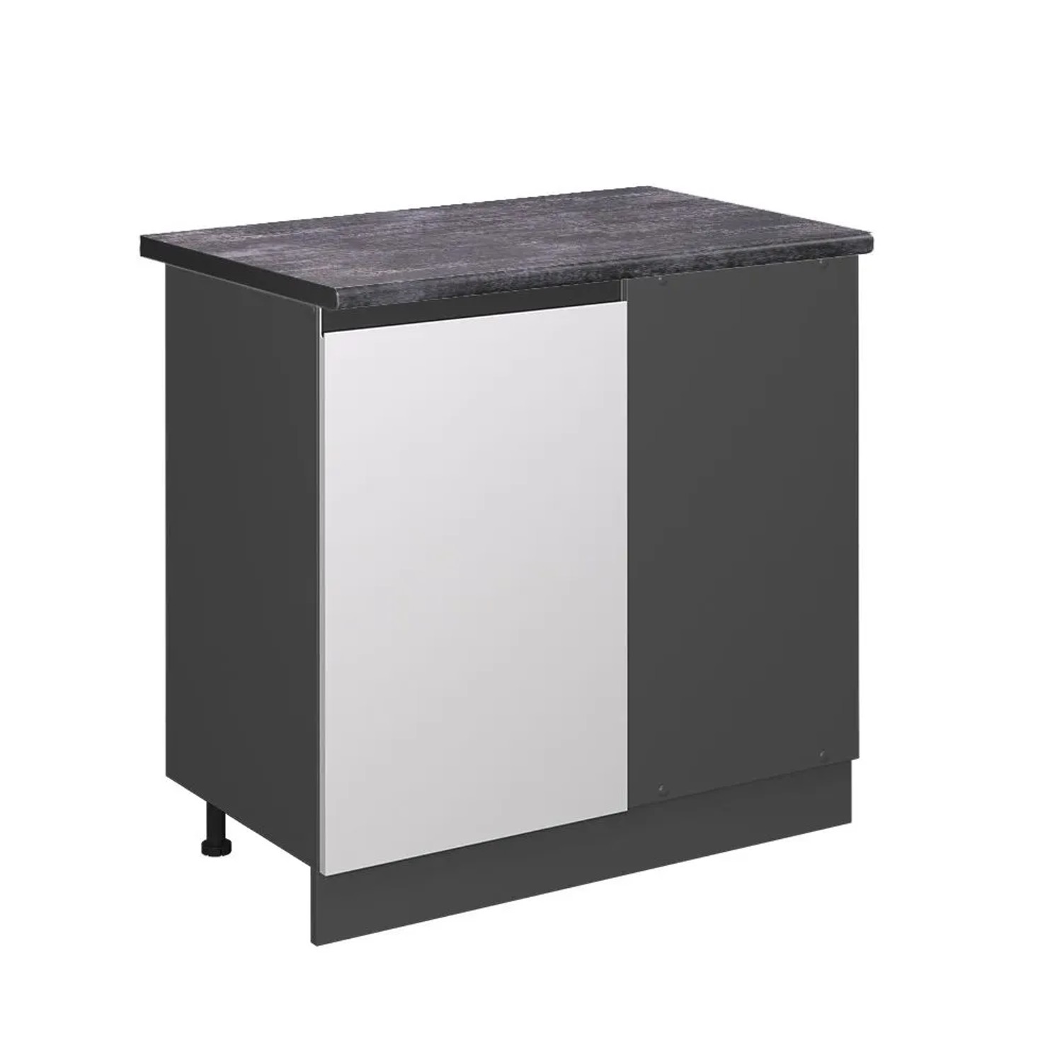 Vicco Eckunterschrank R-Line Küchen Eckschrank Weiß Anthrazit 86 cm J-Shape AP Anthrazit