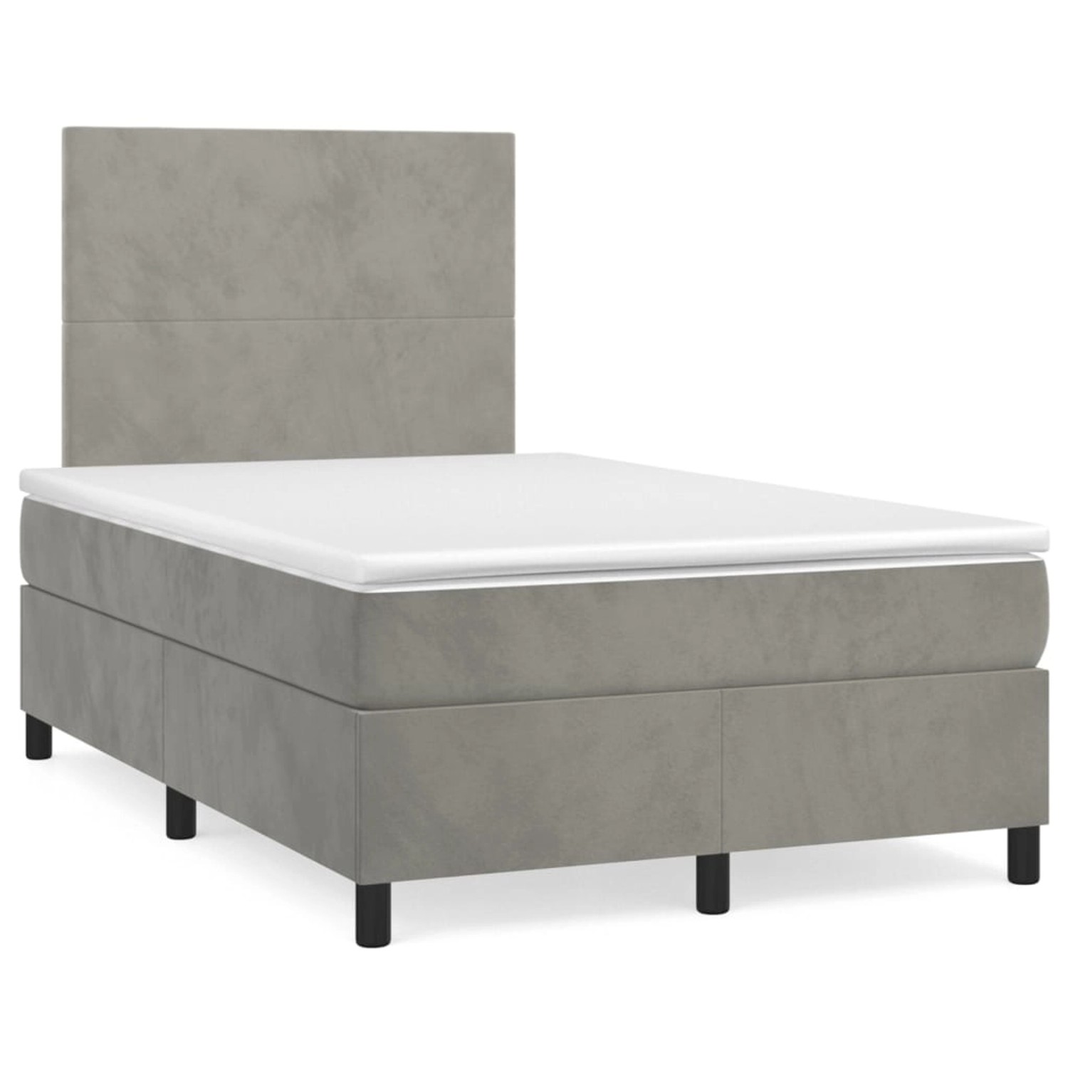 vidaXL Boxspringbett mit Matratze Hellgrau 120x200 cm Samt 3142893 günstig online kaufen