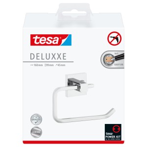 Tesa Deluxxe Toilettenpapierhalter Chrom, zur Wandmontage ohne Bohren.