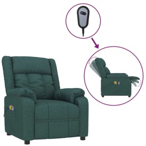 vidaXL Elektrischer Massagesessel Dunkelgrün Stoff 3143585