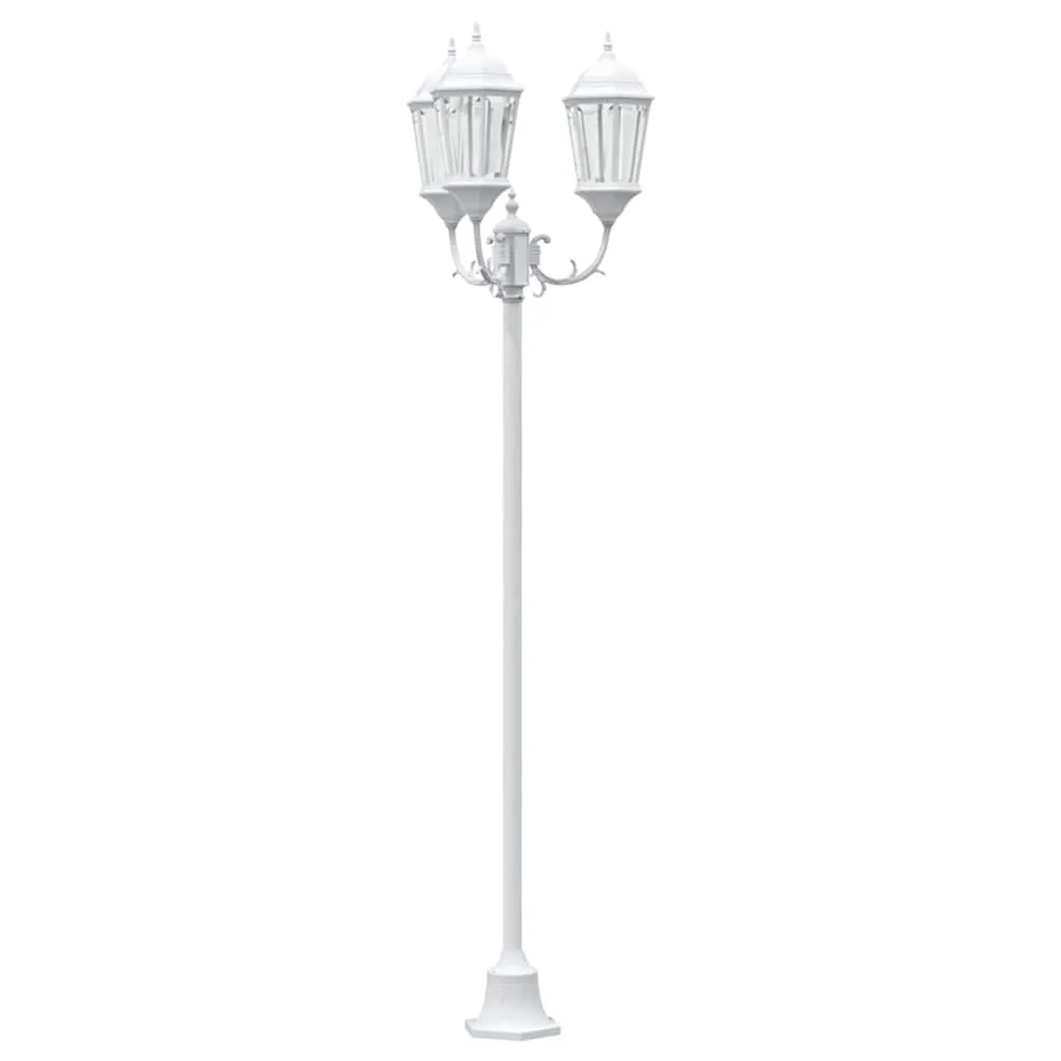 vidaXL Garten-Licht Weiß 57 x 49 x 241 cm Aluminium und Glas 42000340