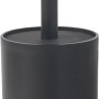 Schwarze Tiger WC-Bürstengarnitur Urban mit mattem Finish und Deckel.