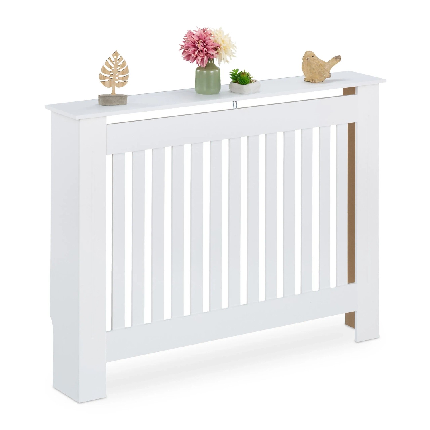 Relaxdays Heizkörperverkleidung MDF Weiß mit Ablage 112 cm x 83 cm x 19 cm 7,8 kg