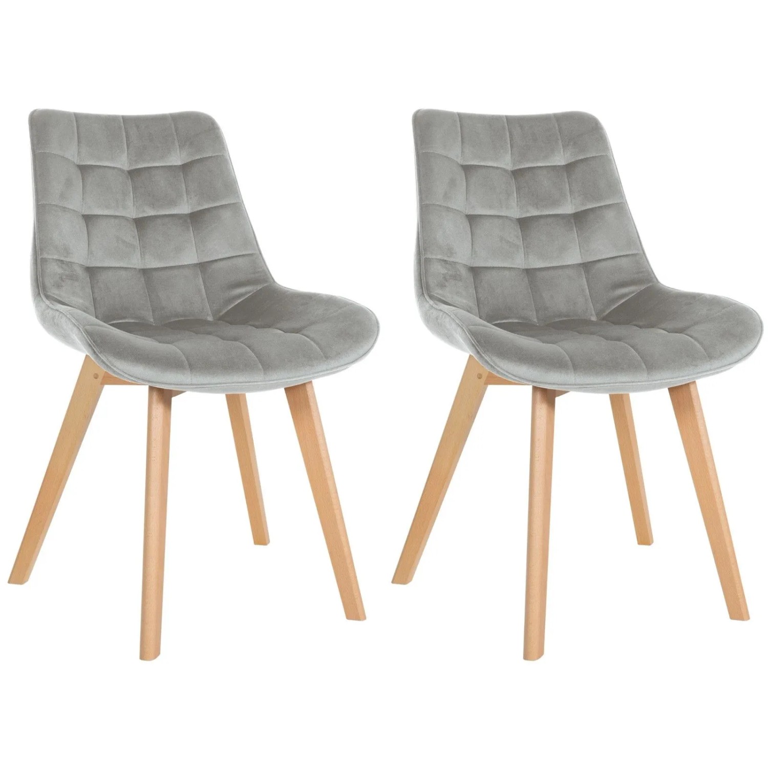 CLP 2er Set Stühle Brook Samt Grau
