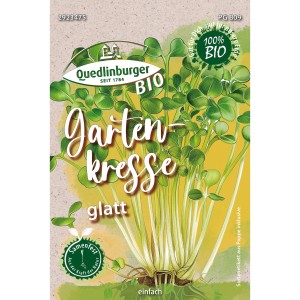Bio-Gartenkresse Samen von Quedlinburger im Anzucht-Beutel.