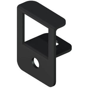 Schwarzer Abschlussclip aus dem Dreamdeck 25er-Set für Terrassendielen.