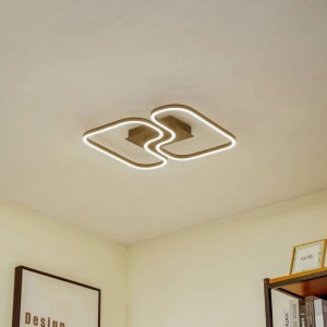 Moderne schwarze LED Deckenleuchte Amiya aus Aluminium, 1-flammig für Wohnzimmer.