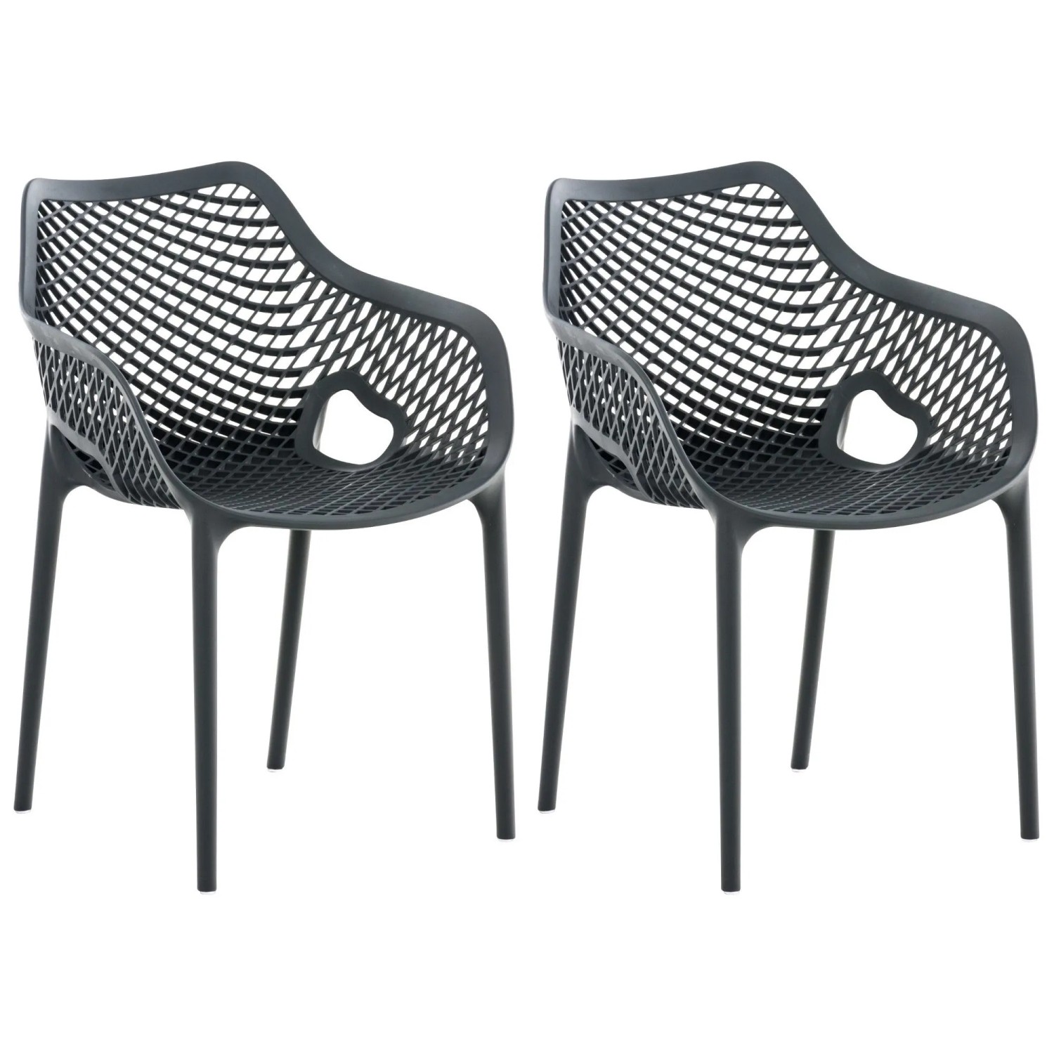 CLP 2er Set Stühle Air XL Dunkelgrau