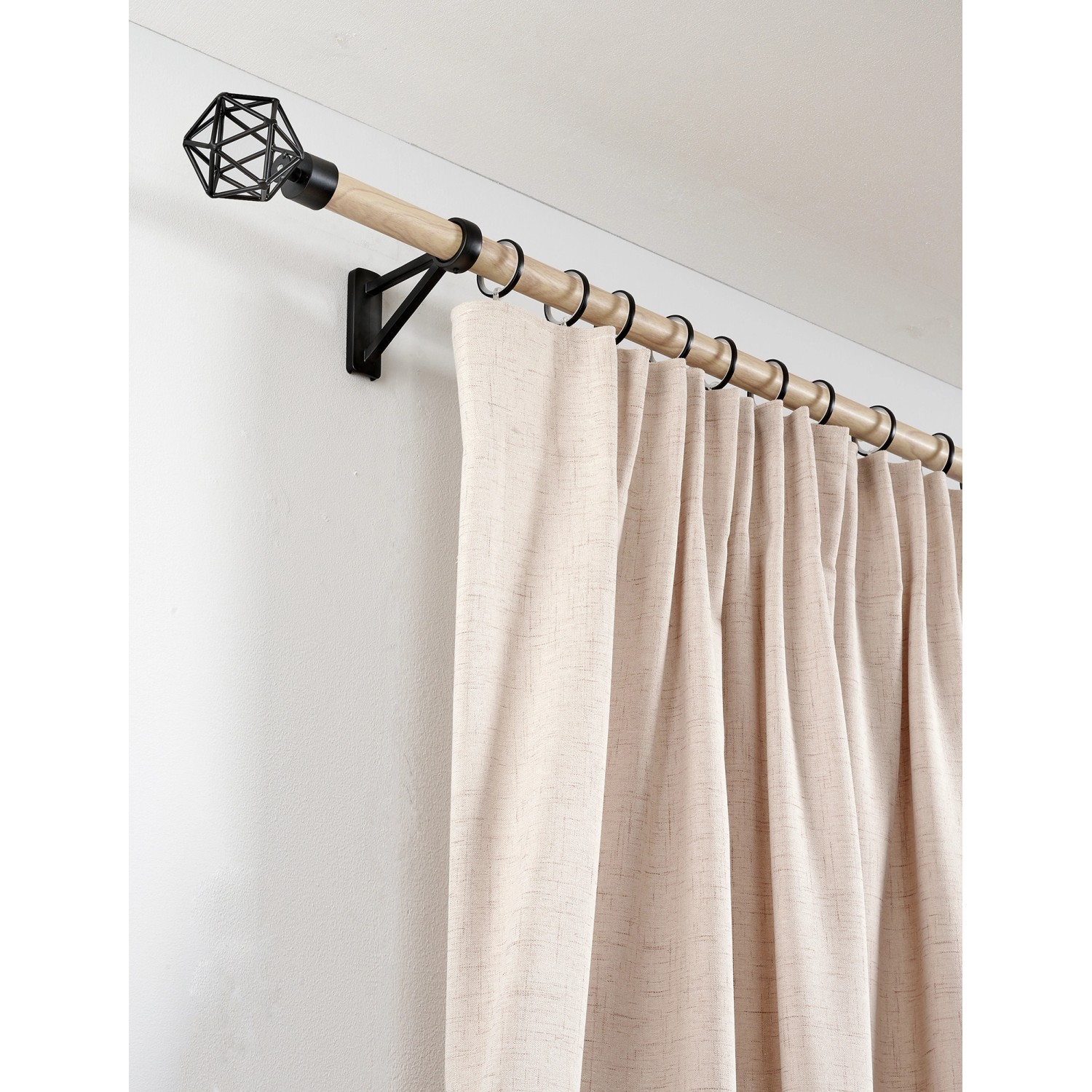 Gardinia Gardinenringe Denver, 10er-Set, schwarz matt, für 25 mm Stangen. Gardinenaufhängung an Stange.