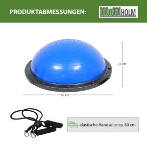 TRUTZHOLM Balance Trainer, blau, 60cm Durchmesser, mit Handseilen für Yoga & Gymnastik.