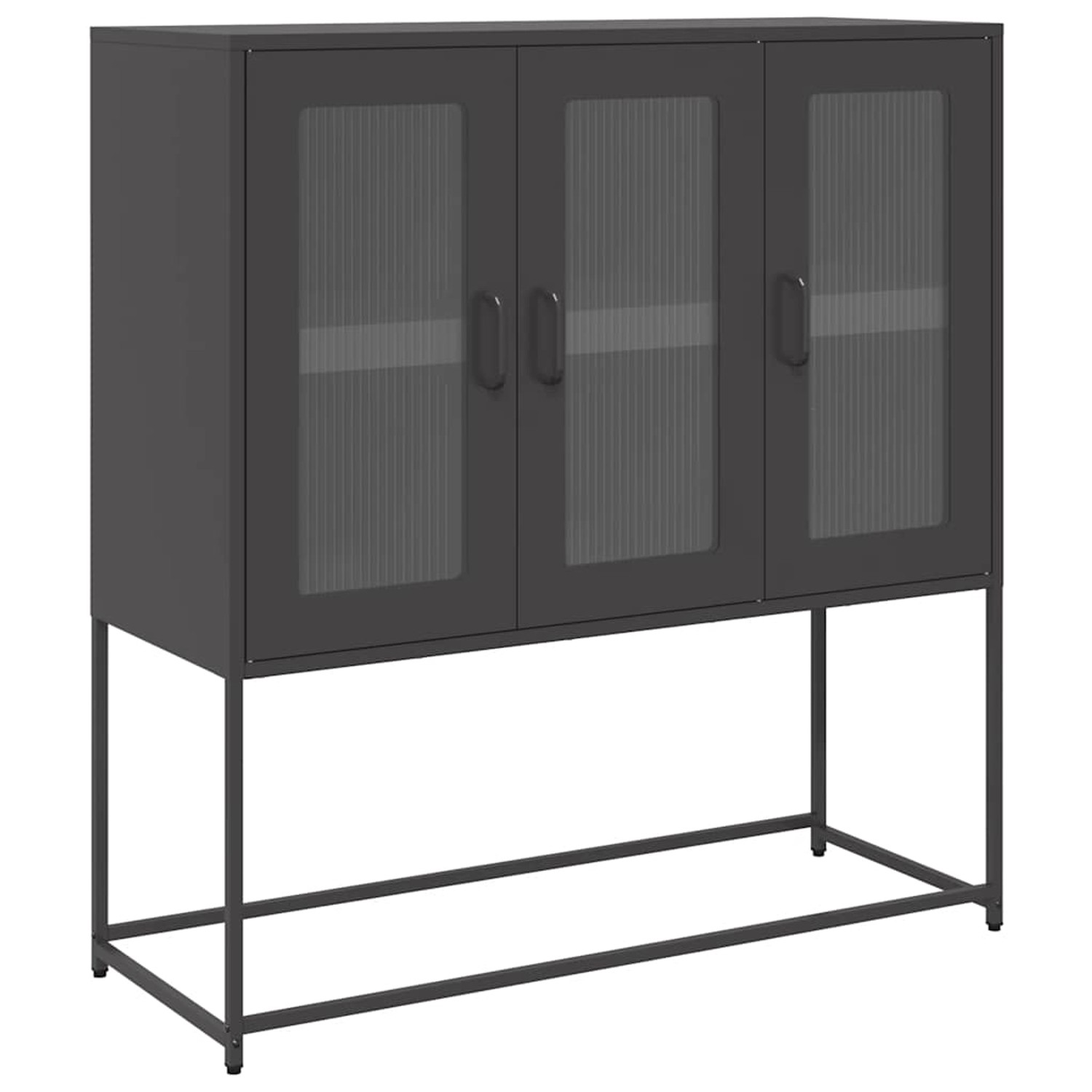 vidaXL Sideboard Schwarz 100,5x39x107 cm Kaltgewalzter Stahl 853404 günstig online kaufen