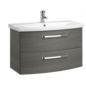 Pelipal Waschtisch Serie 4010, 84 cm, Graphit, mit zwei Schubladen und Softclose.