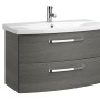 Pelipal Waschtisch Serie 4010, 84 cm, Graphit, mit zwei Schubladen und Softclose.