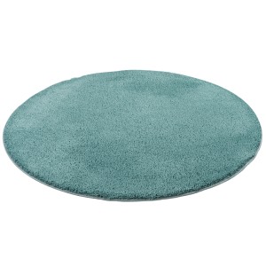 Runder, mintgrüner Snapstyle Hochflor Shaggy Teppich Palace, 200x200cm. Flauschiger Langflor Teppich.