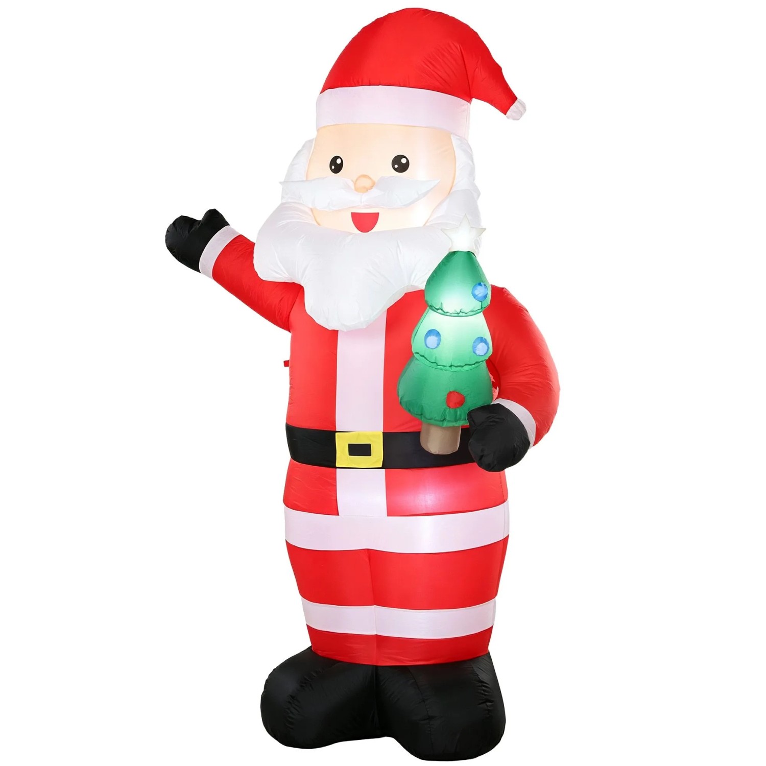 Outsunny Aufblasbarer Weihnachtsmann Polyester 150 x 78 x 243 cm Rot