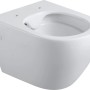 Weißes, spülrandloses Verosan+ Wand-WC Rivo mit WC-Sitz, Tiefspüler.