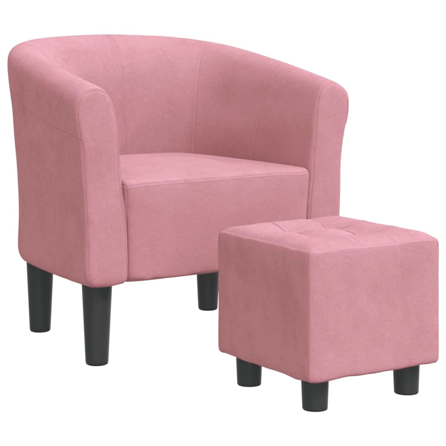 vidaXL Clubsessel mit Fußhocker Rosa Samt 356454 günstig online kaufen