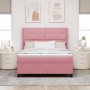vidaXL Boxspringbett mit LED-Lichtleisten Rosa 140 x 200 cm Samt 3343873_4
