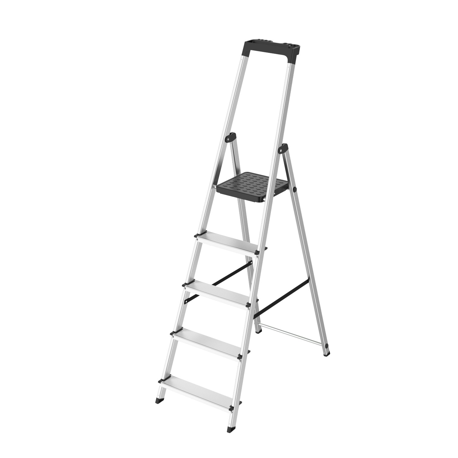Casa Si Klapptrittleiter Casa Step 5 Stufen 168 cm x 45 cm x 12 cm Silber