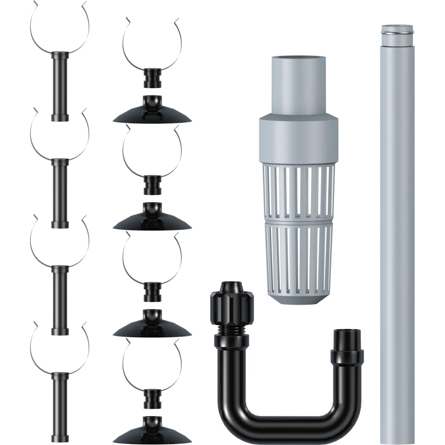 BIBABLYKE Aquarium Filterrohr-Set – Einlass & Auslass, 43,5 Cm & 49 Cm, Für Außenfilter Mit 16 Mm Schlauch