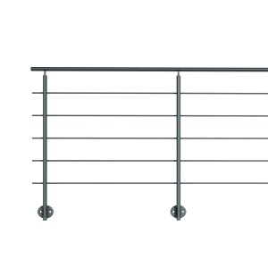 Kordo Geländerset, 2m, Alu, Anthrazit, seitliche Befestigung, Prestio.