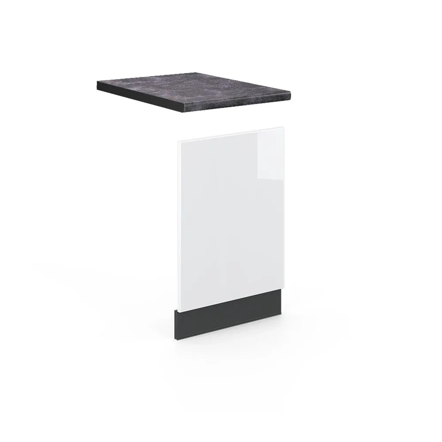 Vicco Frontblende Fame-Line Weiß Hochglanz Anthrazit 45 cm AP Anthrazit
