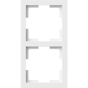 Weißer 2-fach Abdeckrahmen Emelie für Schalter und Steckdosen.