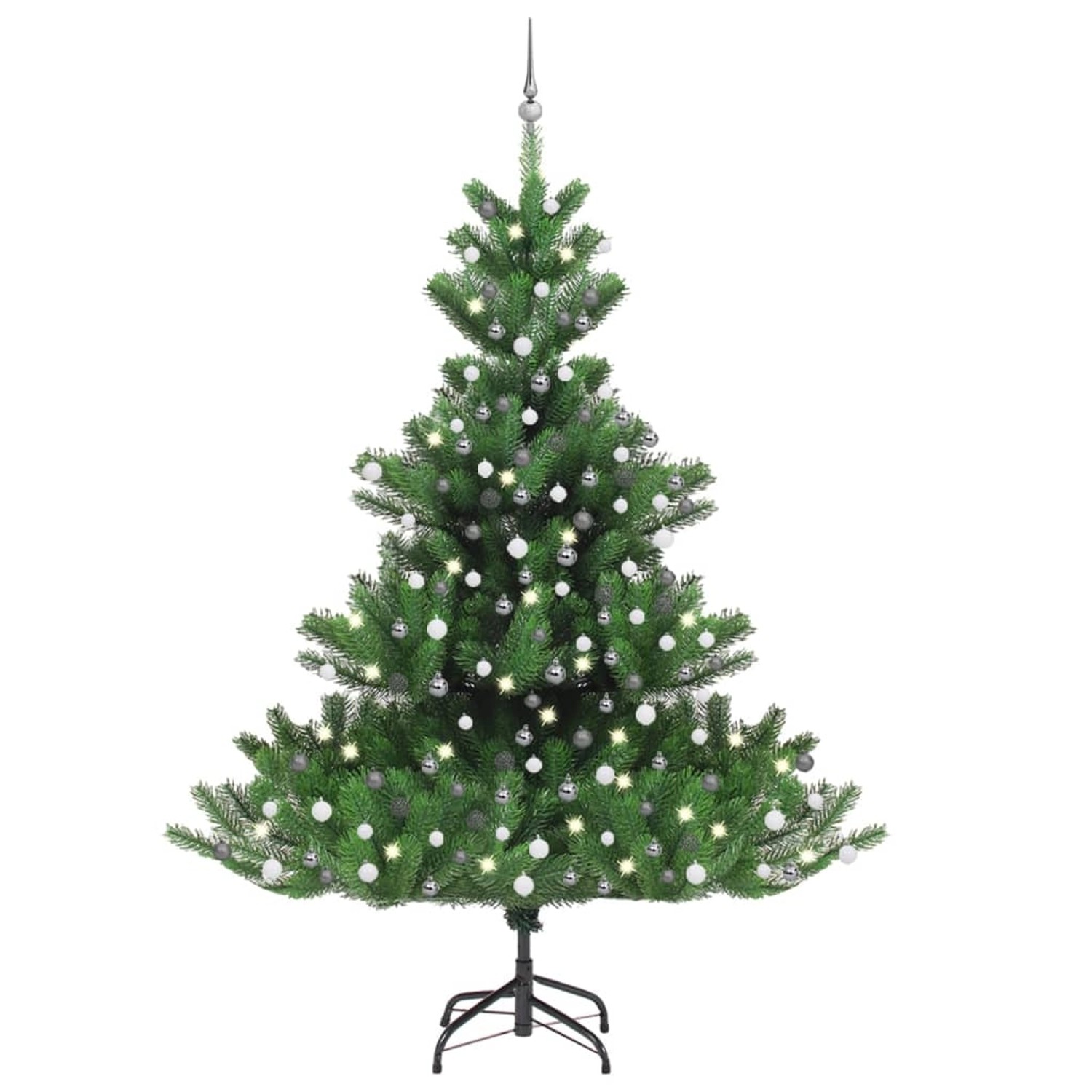 vidaXL Künstlicher Weihnachtsbaum Nordmann LED & Kugeln Grün 240 cm Modell 3