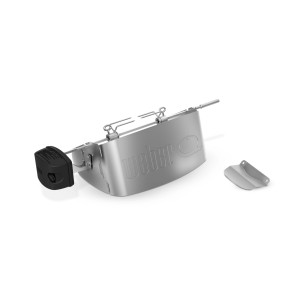 Weber Drehspieß für Q1000N: Grillspieß mit Motor und Haltegabeln für gleichmäßiges Grillen.