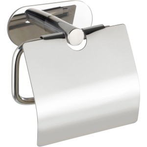 Wenko Toilettenpapierhalter Orea Shine aus Edelstahl mit Deckel und Turbo-Loc Wandbefestigung.