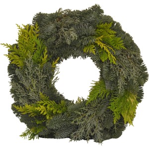 Adventskranz Koniferen-Mix, römischer Nobilisteller, Ø 30cm, festliche Weihnachtsdeko.