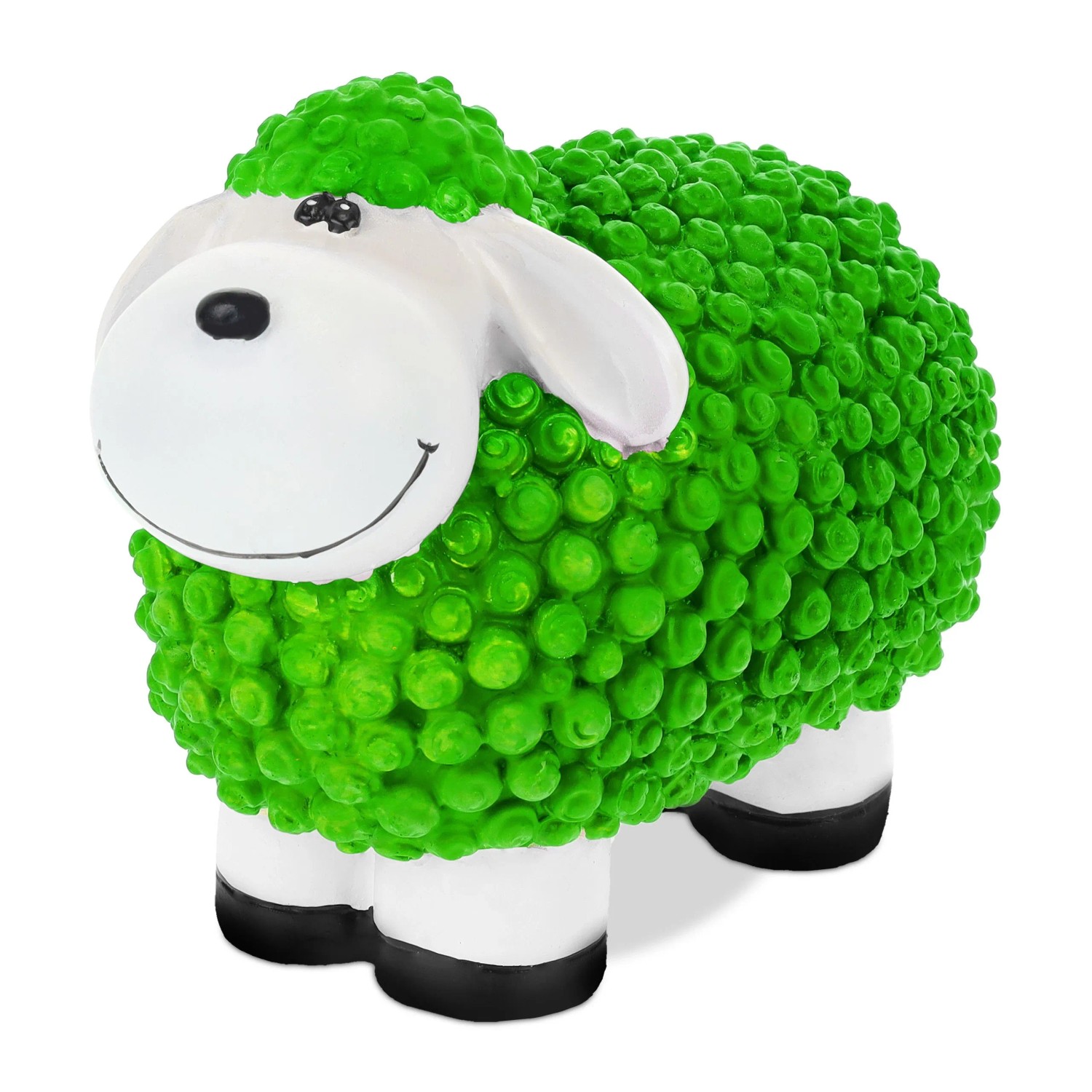 Relaxdays Gartenfigur Schaf Polyresin Grün Wetterfest 16 cm x 21 cm x 12,5 cm 0,8 kg