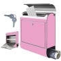 Banjado Edelstahl Briefkasten mit Rosen Motiv, Zeitungsfach, rosa. Rostfreier Wandbriefkasten mit Schlüssel.