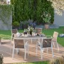 Esstischgruppe Butterfield 7-teilig Aluminium Textilien Weiß-Beige_13