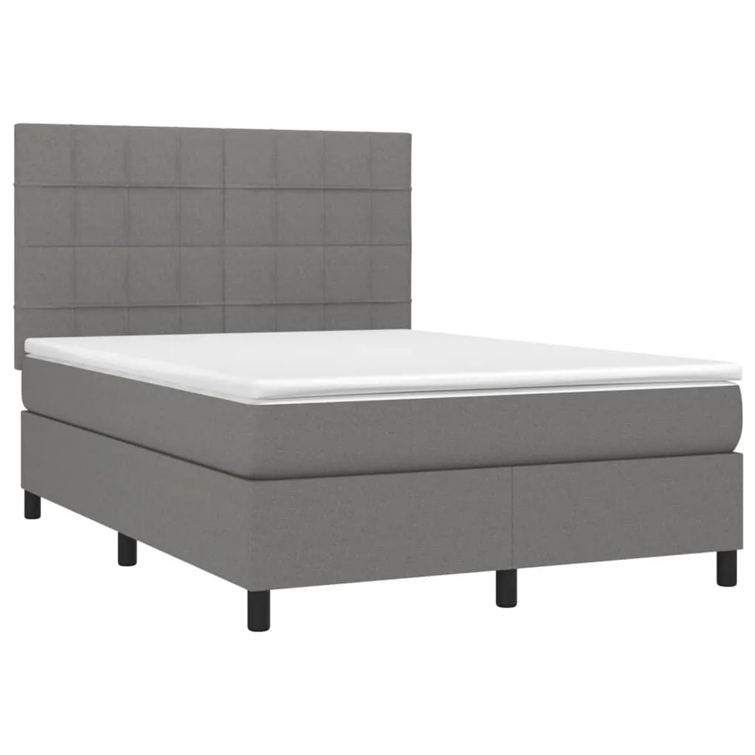 vidaXL Boxspringbett mit Matratze Dunkelgrau 140x190 cm Stoff 3141770 günstig online kaufen