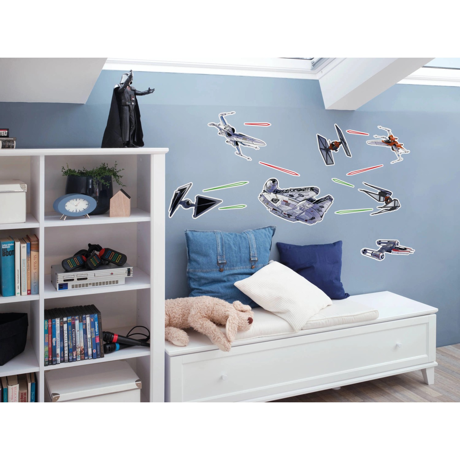 Komar Wandsticker Star Wars Spaceships, selbstklebende Deko für Kinderzimmer.