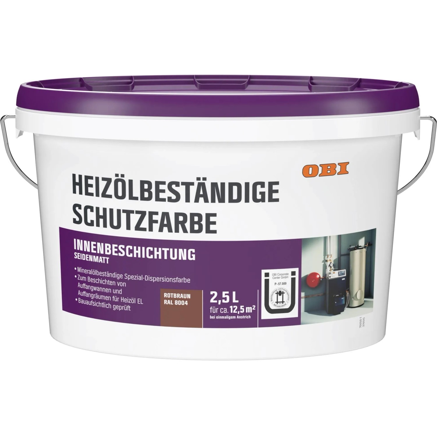 OBI Heizölbeständige Schutzfarbe Rotbraun seidenglänzend 2,5,