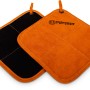 Petromax Aramid Topflappen Paar, schwarz-orange, aus Rauleder, Grillutensil.