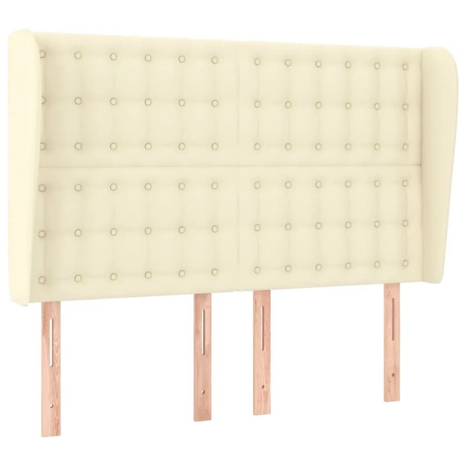 vidaXL Kopfteil mit Ohren Creme 147x23x118/128 cm Kunstleder 3118048