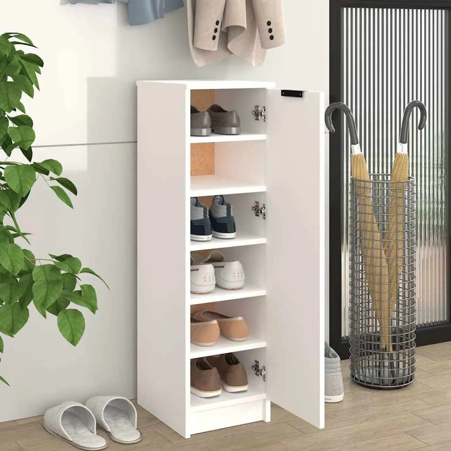 vidaXL Schuhschrank Weiß 30x35x100 cm Holzwerkstoff 811430_3